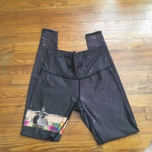 Teeki Rainbow Priestess Coffee leggings -- size M